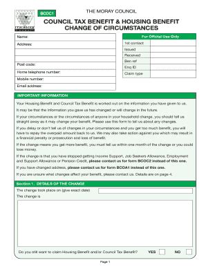 Fillable Online Moray Gov For Any Other Changes You Can Complete This