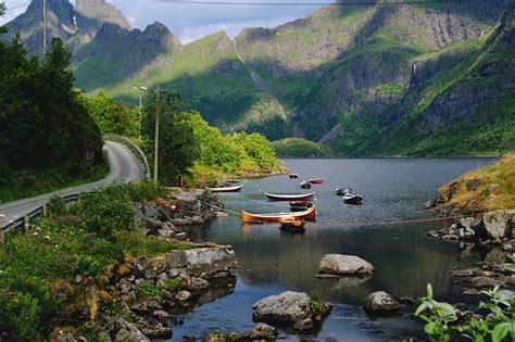 Fondos De Pantalla Noruega Monta As Lago Carreteras Barcos Piedras