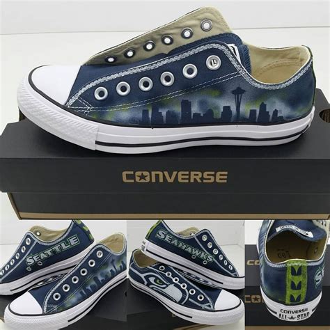 Sale Custom Seattle Seahawks Chuck Taylors Made To Order Etsy