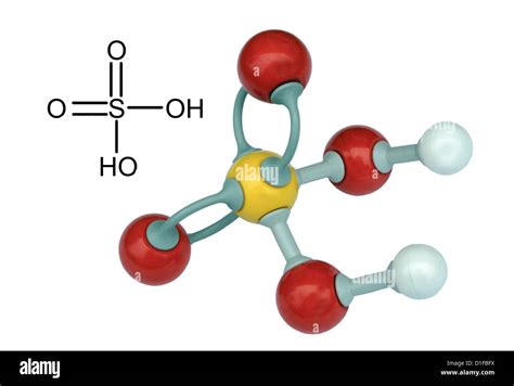 Modelo molecular de ácido sulfúrico Fotografía de stock Alamy