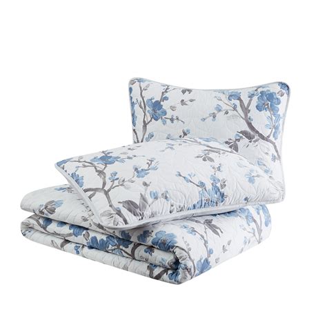 Cannon Kasumi Floral Full Queen 3 Piece Quilt Set