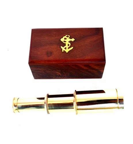 6 Shiny Brass Telescope With Wooden Box Nautical Marine Telescope At Rs 499 Antique Brass