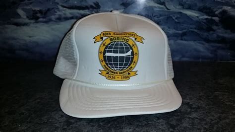 White Boeing 50th Anniversary 1936 1986 Snap Back Baseball Ball Cap Hat