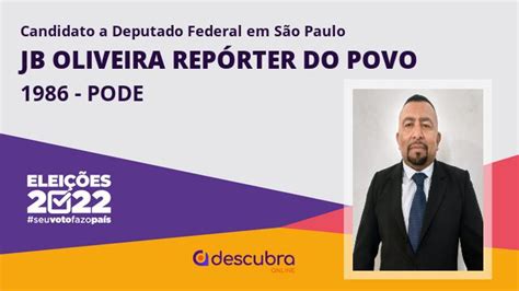 Jb Oliveira Repórter do Povo 1986 PODE Candidato a Deputado Federal de