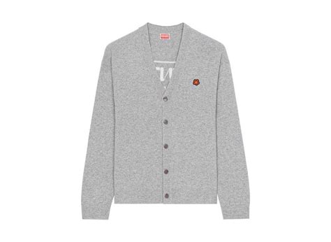 Kenzo Paris Merino Wool Cardigan Misty Grey