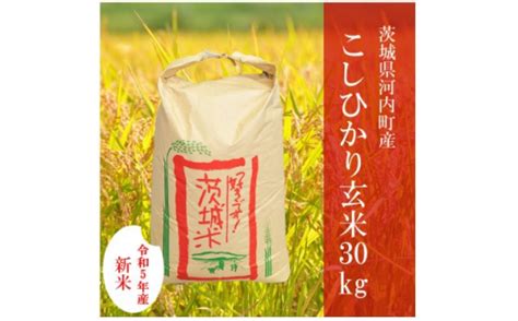 ＜新米＞ 令和5年産 茨城県河内町産コシヒカリ玄米30kg【1252387】 茨城県河内町 セゾンのふるさと納税