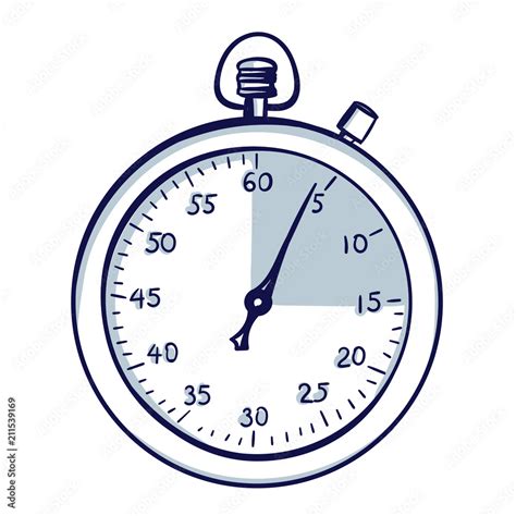 Stopwatch / stop watch timer. Hand drawn doodle cartoon vector ...