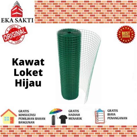 Jual Kawat Loket PVC Hijau Ukuran 1 2 Inch 1 Roll Kota Balikpapan