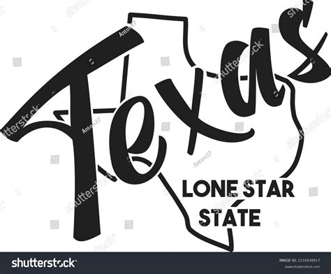 Texas Vector Silhouette Nickname Lone Star Stock Vector Royalty Free