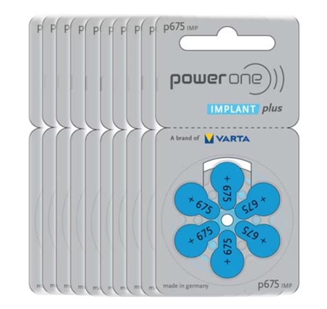 Piles CI Power One IMPLANT Plus P675 Pile Pour Implant Auditif Pack