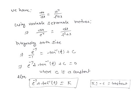 Solved Differential Equations Solve Using The Method Of Separable