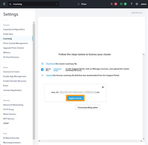 Gesti N De Las Licencias En Su Cluster De La Oferta Nutanix On Ovhcloud