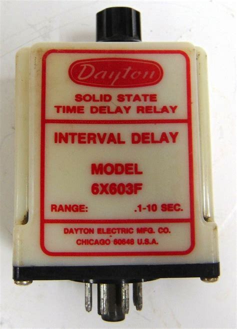 Dayton Solid State Time Delay Relay 6x603f 1 10 Sec 120vac 50 60hz Irontime Sales Inc