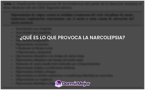 Qué es lo que provoca la narcolepsia DORMIRMEJOR