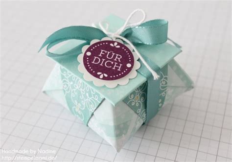 Stampin Up Anleitung Tutorial Origami Box Mit Deckel Basteln Mit