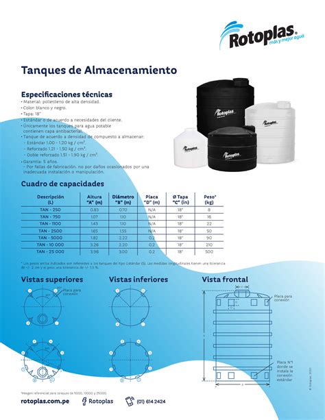 Ficha T Cnica Tanques Industriales Para Almacenamiento De Agua