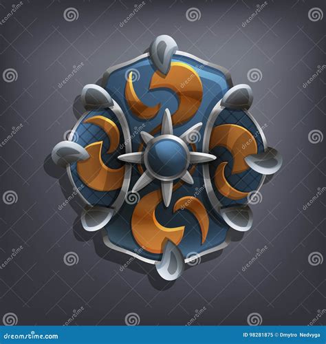 Iron Fantasy Shield For Game Or Cards Stock Vector Illustration Of