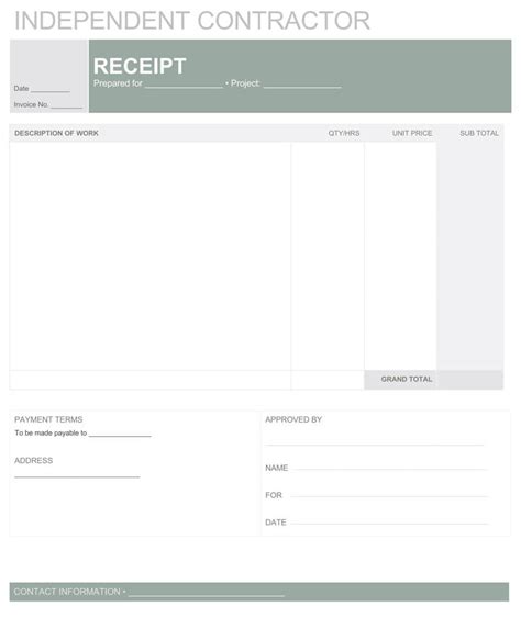 Free Contractor Receipt Templates Word Pdf Hot Sex Picture