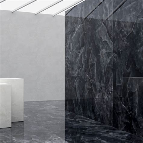 Onyx Black Glossy Marble Onyx Effect Porcelain Stoneware Inspired