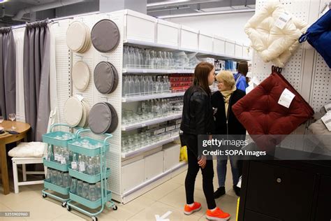 Customers are seen at a newly opened Swed House shop in Moscow. A ...