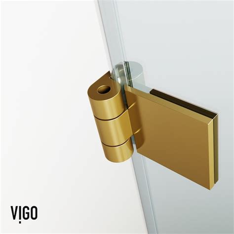 Vigo Rialto Matte Brushed Gold 34 In W X 58 In H Frameless Hinged