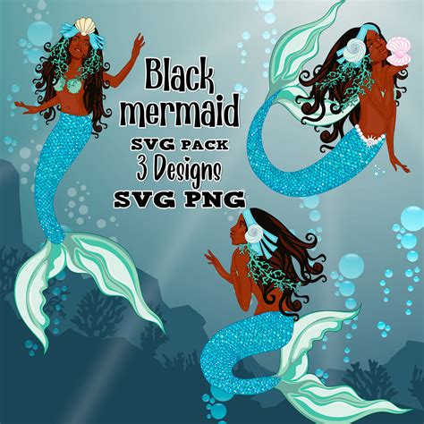 Black Mermaid Svg Designs Master Bundles