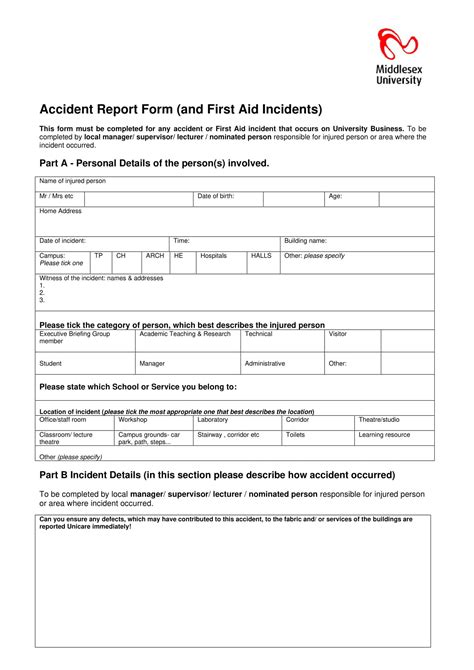 Free Printable Accident Report Form Templates Pdf Word Excel