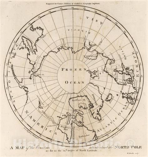 Historic Map Map Of The Countries Situate About The North Pole