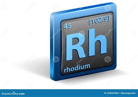 Rhodium - Rh - Chemical Element Periodic Table Royalty-Free Stock Image ...