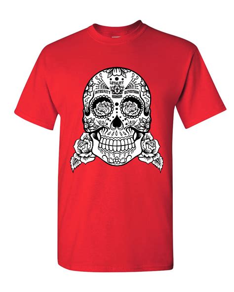 Sugar Skull T Shirt Loyalty Integrity Devotion Honor Tee Shirt Ebay