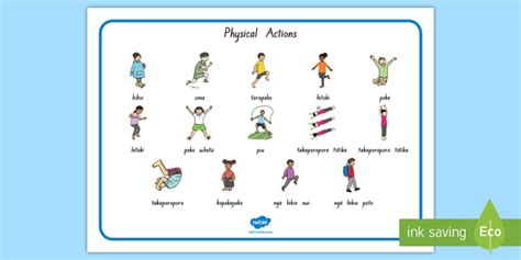 PE Physical Actions Word Mat Teacher Made Twinkl