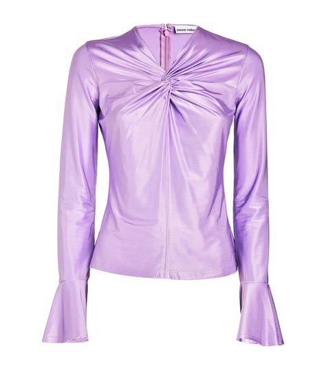 Womens Rabanne Purple Gathered Blouse Harrods Uk