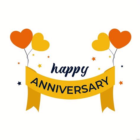 Happy Anniversary Balloons Typography Banner Background Off