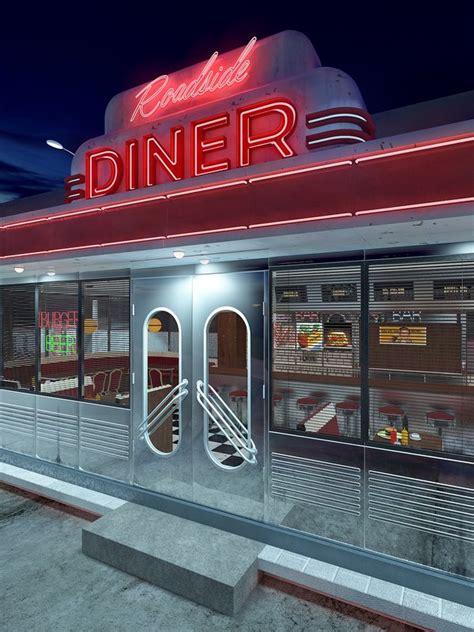 Diner Vintage Roadside Model Turbosquid 1374019