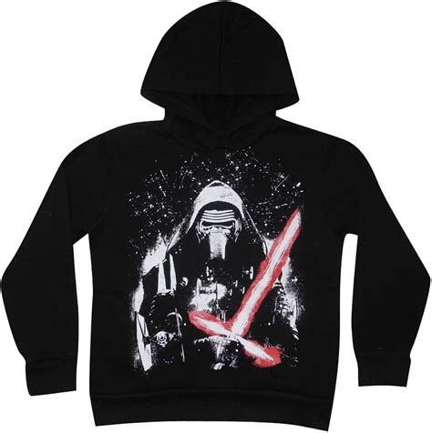 Star Wars Boys Warm Pullover Hoodie Sweatshirt L Black