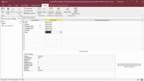 Tutorial Cara Membuat Table Dan Query Database Dengan Ms Access 2016