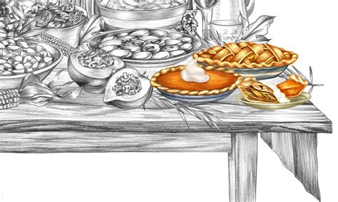 Thanksgiving Food Drawing at PaintingValley.com | Explore collection of ...