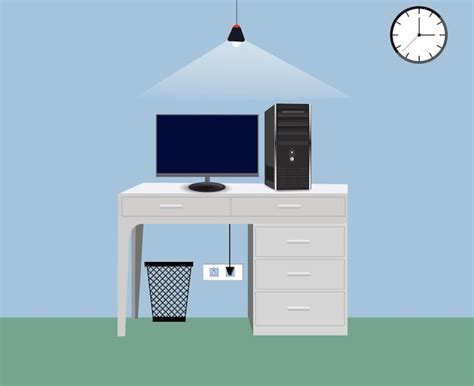 Premium Vector | Professional office desk with flat design