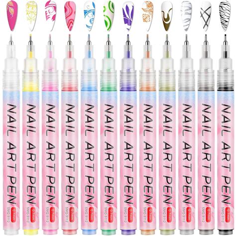 Amaxiu Nail Art Zeichenstift Farben Nail Art Stifte Set