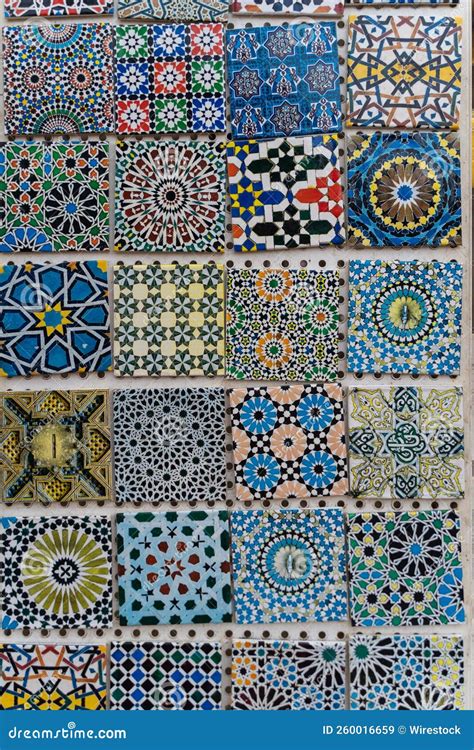 Painted Moroccan Tiles In The Market Of Marrakech Editorial Stock Image