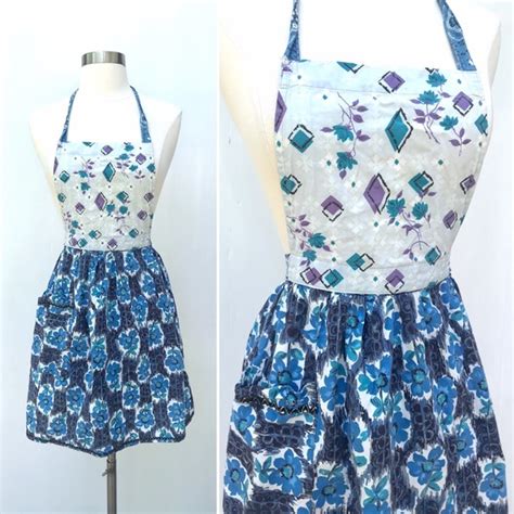 Vintage Accessories Vintage 4s Blue Floral Feedsack Cotton Full