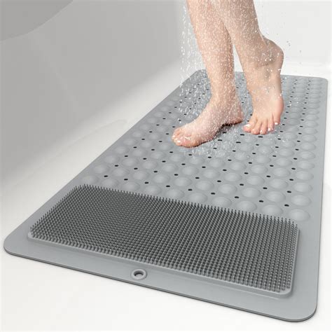 Molfuj 32x16 Foot Scrubber Shower Mat With Feet Scrub