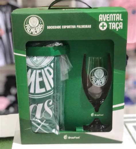 Taça de Vidro Avental Palmeiras 330ml Oficial Cia Bebê