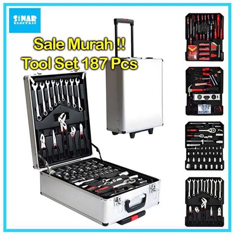 Promo Tool Kit 187 Pcs Set Perkakas Kunci Shock Sok Set Lengkap Koper