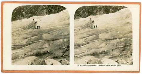 Stereo France Chamonix Traversée de la Mer de Glace circa 1900 von