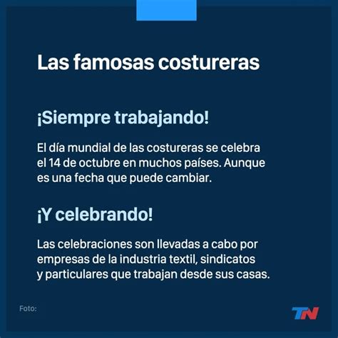 ¿por Qué Se Conmemora Hoy El Día Mundial De La Costurera Tn