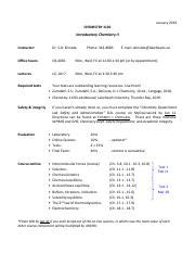 Chem Course Outline Pdf Chemistry January Introductory