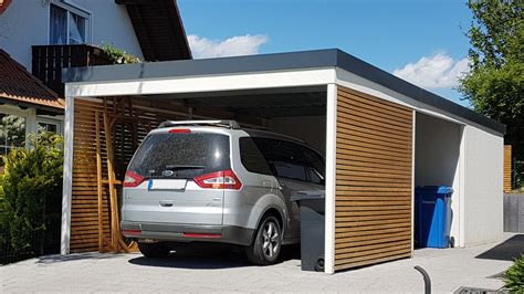 Einzel Carport Aus Stahl Mit Ger Teraum Abstellkammer Hinten