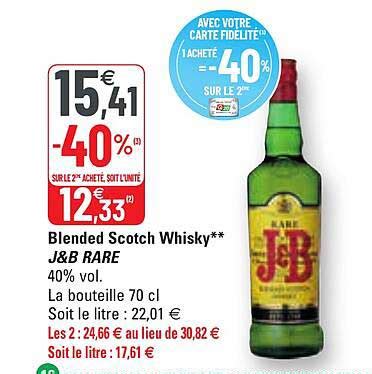 Offre Blended Scotch Whisky J B Rare Chez G