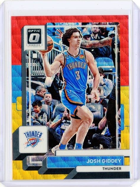 2022 23 Panini Optic Asia JOSH GIDDEY Thunder Red GOLD Wave Prizm 66 99